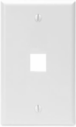 Single-Gang QUICKPORT Wallplate, 1-Port, White, UL/CSA Certified, High-Impact Plastic