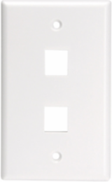 Single-Gang QUICKPORT Wallplate for Large Connectors, 2-Port, White