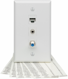 Pre-Printed Port Designation Labels, Compatible with QUICKPORT Wallplates