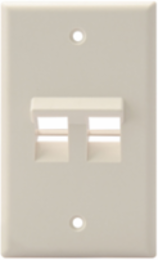 Angled Single-Gang QUICKPORT Wallplate, 2-Port, Light Almond, RoHS Compliant
