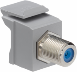 QUICKPORT F-Connector, Nickel Plated, Gray, Female-Female, 75 Ohm