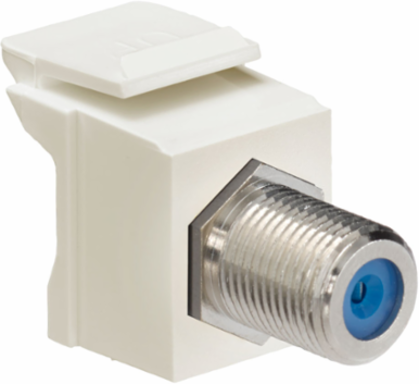 QUICKPORT F-Connector, Nickel-Plated, 75 Ohm, Light Almond Housing