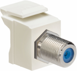 QUICKPORT F-Connector, Nickel-Plated, 75 Ohm, Light Almond Housing