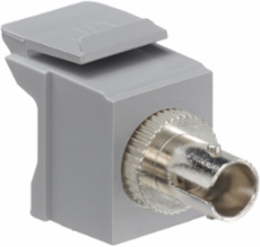 QUICKPORT Fiber Optic Adapter, MM, Phosphor Bronze Sleeve, Gray