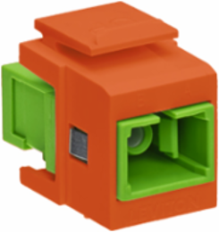 QUICKPORT Simplex SC Adapter, Zirconia Ceramic, Female Front/Back, Orange