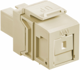 QUICKPORT Multimode Simplex SC Fiber Optic Adapter Module, Phosphor Bronze Sleeve, Ivory