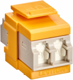 QUICKPORT Duplex LC Adapter, Shuttered, Zirconia Ceramic Sleeve, Beige/Yellow