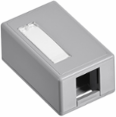 Surface-Mount QUICKPORT Box, Plenum Rated, 1-Port, Gray