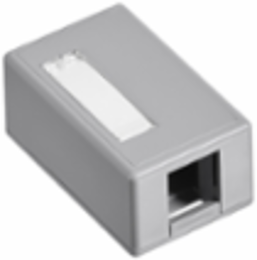 Surface-Mount QUICKPORT Box, Plenum Rated, 1-Port, Gray