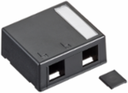 Surface-Mount QUICKPORT™ Box, Plenum-Rated, 2-Port, Black