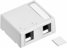 Surface-Mount QUICKPORT Box, 2-Port, Plenum Rated, White