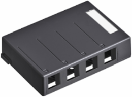 Surface-Mount QUICKPORT™ Box 4-Port, Black with Adhesive and Mounting Screws