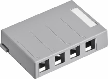 Surface-Mount QUICKPORT™ Box, 4-Port, Gray, RoHS Compliant
