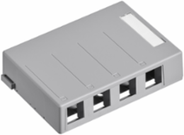 Surface-Mount QUICKPORT™ Box, 4-Port, Gray, RoHS Compliant