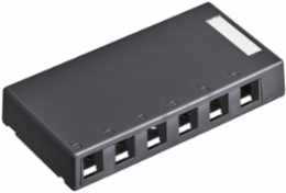 Surface-Mount QUICKPORT Box, 6-Port, Black, RoHS Compliant