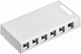 Surface-Mount QUICKPORT™ Box, 6-Port, White, RoHS Compliant