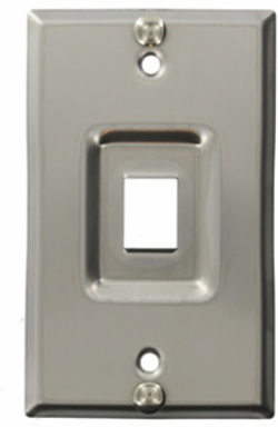 Recessed Stainless Steel QUICKPORT Telephone Wallplate 1-Port, RoHS Compliant