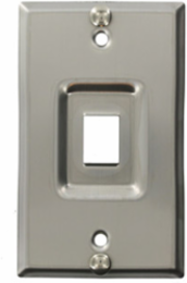 Recessed Stainless Steel QUICKPORT Telephone Wallplate 1-Port, RoHS Compliant