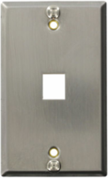 Stainless Steel QUICKPORT Telephone Wallplate, 1-Port, Brushed Finish