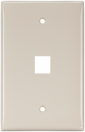 Midsize Single-Gang QUICKPORT Wallplate, 1-Port, 3/8 Inch Taller, Light Almond