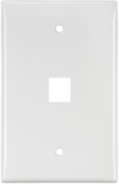 Midsize Single-Gang QUICKPORT Wallplate, 1-Port, White, High-Impact Nylon
