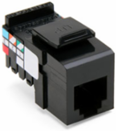 Voice Grade QUICKPORT Jack, 6P6C, Black, Punchdown Termination