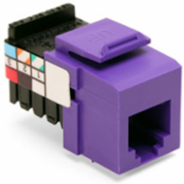 Voice-Grade QUICKPORT Jack, 6P6C, Purple, Unshielded, Punchdown