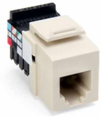 Voice-Grade QUICKPORT™ Jack, 6P6C, Light Almond, Unshielded