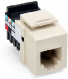 Voice-Grade QUICKPORT™ Jack, 6P6C, Light Almond, Unshielded