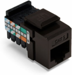 Cat 5 QuickPort Jack, 8P8C, 110 Punchdown, Brown, TIA/EIA Compliant
