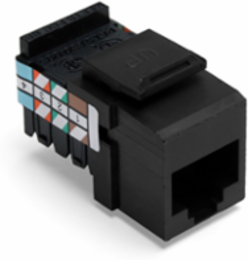 Voice Grade QUICKPORT Jack 8P8C, Unshielded, Black
