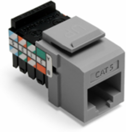 Cat 5 QUICKPORT Jack, Gray - 8-Position, 8-Conductor