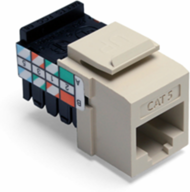 Cat 5 QUICKPORT Jack, Ivory, Punchdown Termination, Unshielded