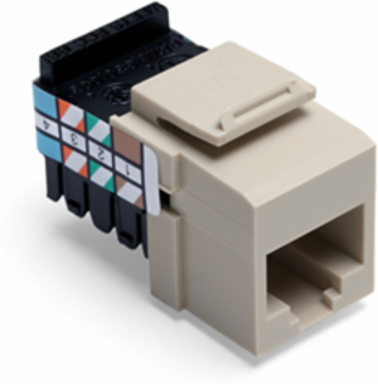 QUICKPORT Voice-Grade Jack, 8P8C, Ivory, Punchdown Termination
