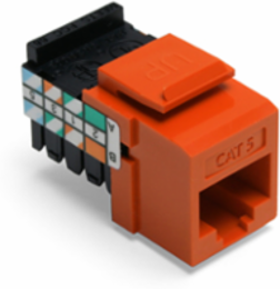 Cat 5 QUICKPORT Jack, Orange, 8-position, Punchdown Termination