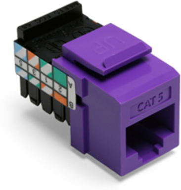 Cat 5 QUICKPORT Jack, Purple - Unshielded, Punchdown, 8-Conductor