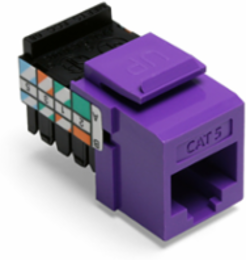 Cat 5 QUICKPORT Jack, Purple - Unshielded, Punchdown, 8-Conductor