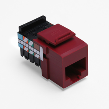 Voice Grade QUICKPORT Jack, 8P8C, Dark Red, Punchdown, Unshielded