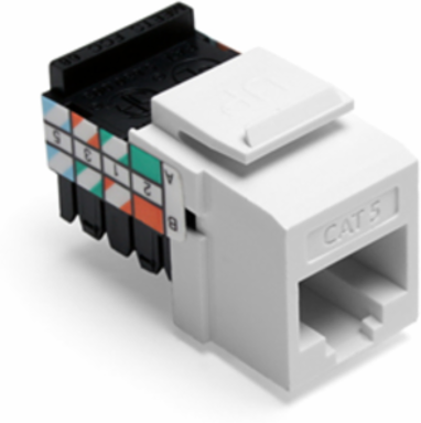 Cat 5 QUICKPORT Jack, White, Unshielded, Punchdown Termination