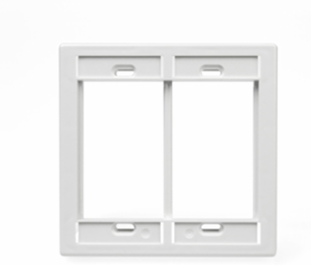 Dual-Gang MOS Wallplate, White - Accepts 1-3 Unit High Inserts, RoHS Compliant