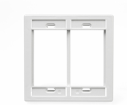 Dual-Gang MOS Wallplate, White - Accepts 1-3 Unit High Inserts, RoHS Compliant