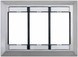 Three Gang Stainless Steel Wallplate with ID Windows for MOS Modules