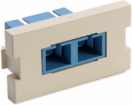 Duplex SC Fiber Adapter MOS Module, 1 Unit High, Ivory, Zirconia Ceramic Sleeve
