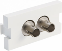 Duplex ST Fiber Adapter MOS Module, Zirconia Ceramic Sleeve, 1 Unit High, White