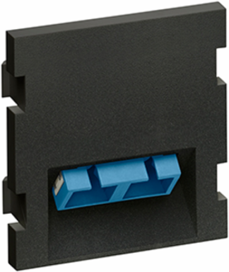 Duplex SC Angled Fiber Adapter MOS Module, Zirconia Ceramic, 2 Units High, Black