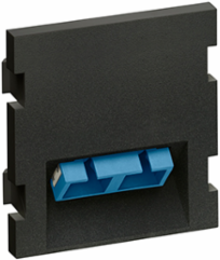 Duplex SC Angled Fiber Adapter MOS Module, Zirconia Ceramic, 2 Units High, Black