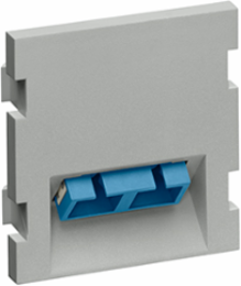 Duplex SC Angled Fiber Adapter, Zirconia Ceramic Sleeve, 2 Units High, Gray