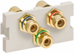 RCA Feedthrough MOS Connector Module with 3 Adapters, Light Almond