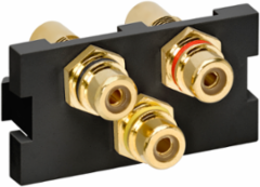 RCA Composite Feedthrough Module with 3 Adapters: Red, Black, Yellow