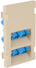 Duplex SC Angled Fiber Adapter, Zirconia Ceramic Sleeve, 3 Units High, Ivory